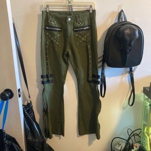 green bandage pants